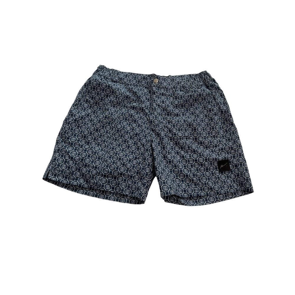 Prevu Trinity Slim Fit Swim Shorts in Technical Jersey Blue